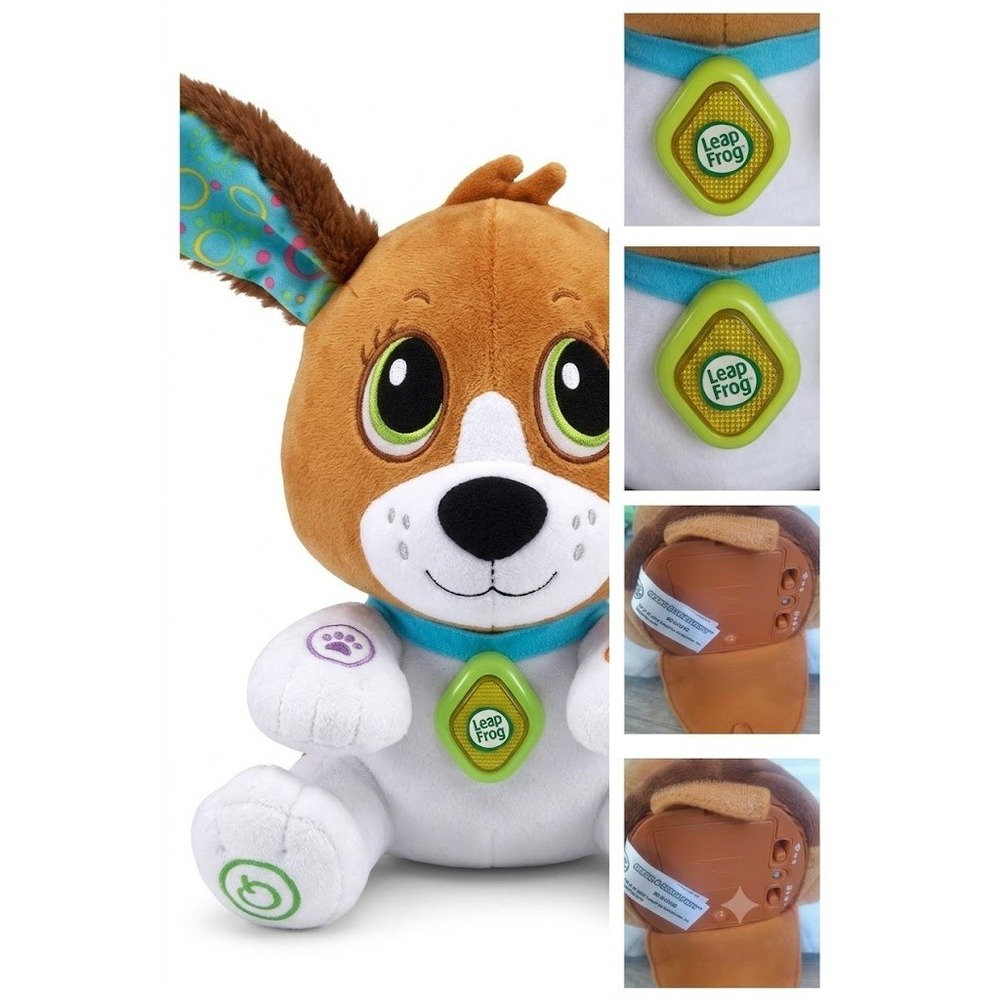 LeapFrog Speak Learn Puppy Interactive Plush Dog Toy Tested. Batteries Included